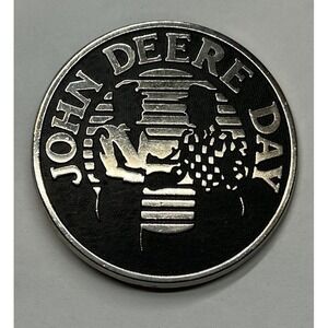 John Deere Day Belt Buckle Silver Black Round Farmer New 1990